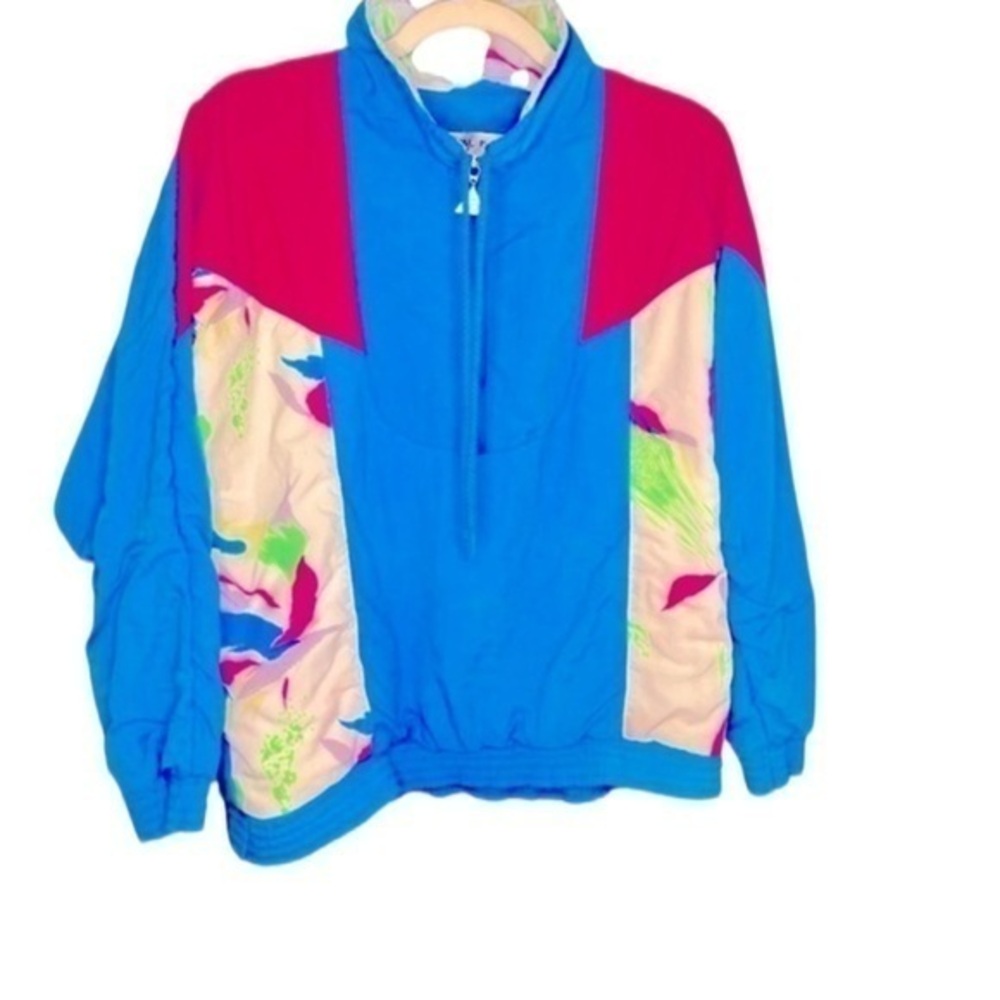 Vintage 1980’s abstract 80s print, Casual Isle Windbreaker Pullover Medium